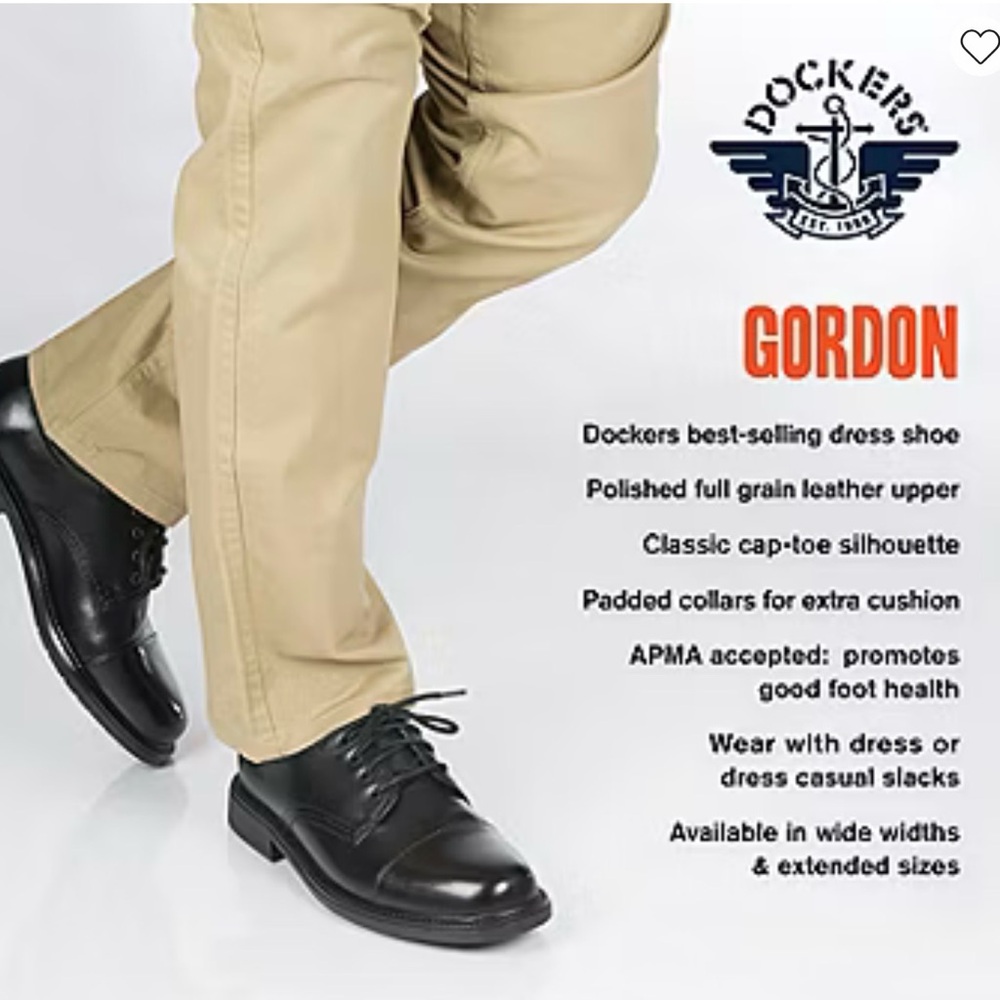 Dockers Men's Black Leather Oxfords